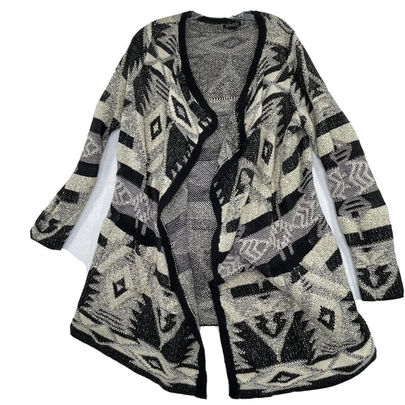 Lucky Brand Sweaters - Lucky Brand Wool Blend Womens Size XL aztec Tribal Print Open Front Sweater